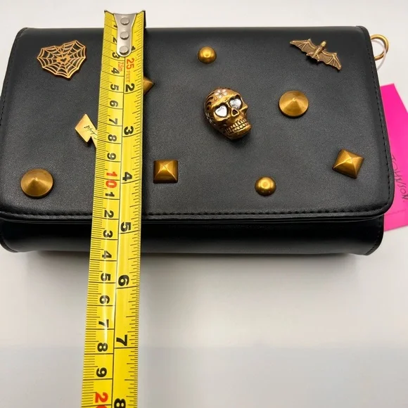 Betsy Johnson Black and Gold Embellished Women's Bag - Picture 7 of 8